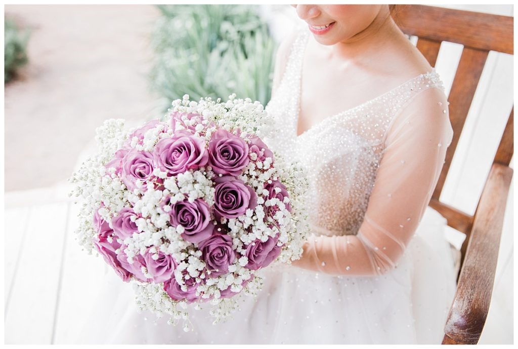 Close up of gorgeous lavender rose bridal bouquet photographed by Picture Bouquet Studio. 