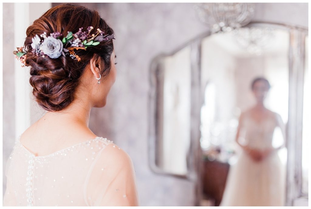 Bridal updo by Stella Make Up Artistry for outdoor wedding at Stonebridge Wedding Venue photographed by Dallas wedding photographer Picture Bouquet Studio. 