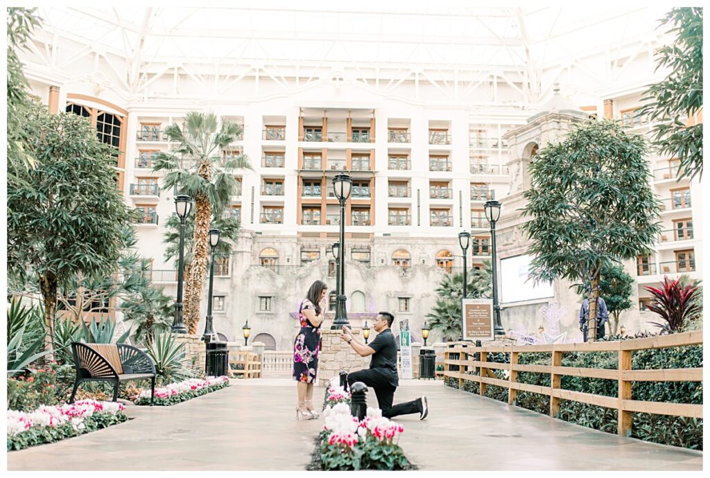 Proposal photo at Gaylord Convention Center photographed by Picture Bouquet Studio. 